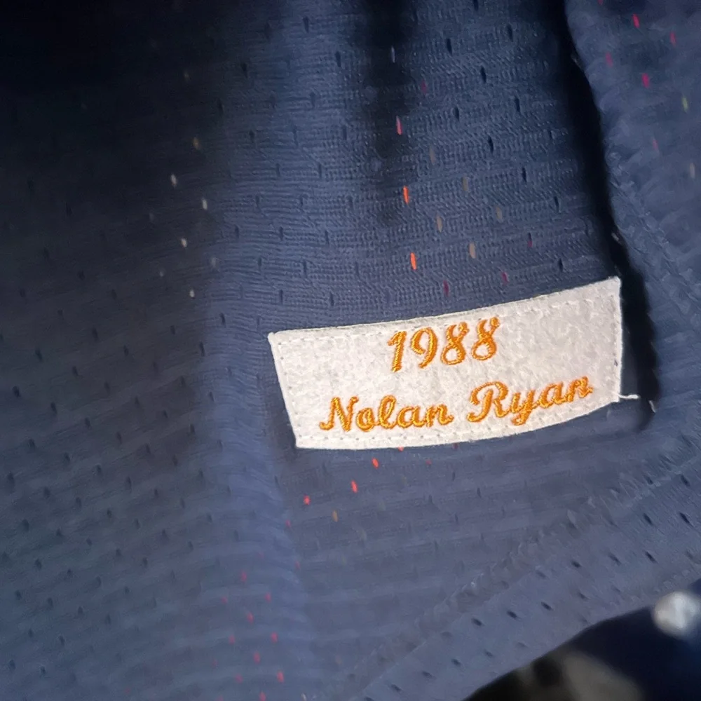 Mitchell & Ness Navy Astros Jersey with Red and Orange Accents - Picture 5 of 6